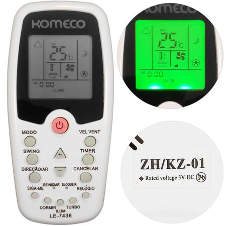 Controle AR Condicionado Komeco 8020