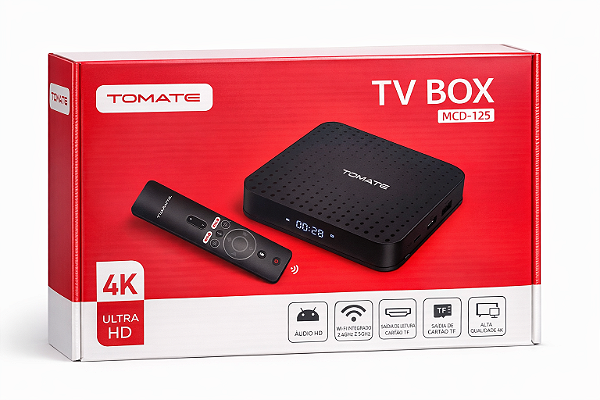 TV Box Tomate MCD-125 4K Ultra HD Vermelho