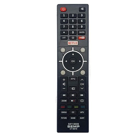 Controle Remoto TV LED Semp com Netflix e Youtube (Smart TV)