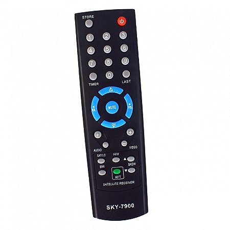 Controle Receptor Visiontec VT 700 VT 1000 VT 2000 Slim Preto Sky-7900