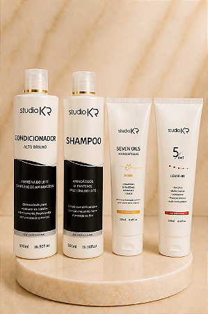 Shampoo + Condicionador + Hidratação 7 Oléos + Protetor térmico