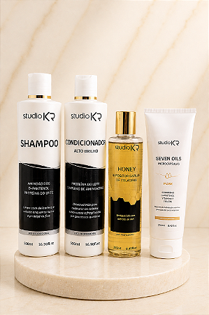 Shampoo + Condicionador + Repositor de Colágeno + Hidratação 7 Oléos