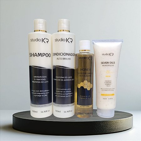 Shampoo + Condicionador + Repositor de Colágeno + Hidratação 7 Oléos