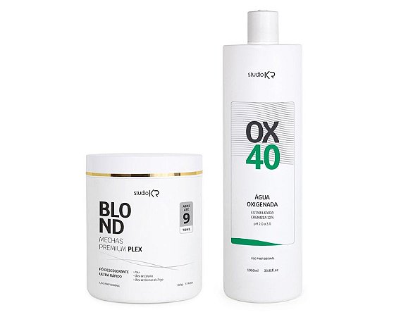 Pó descolorante + água oxigenada de 40volumes