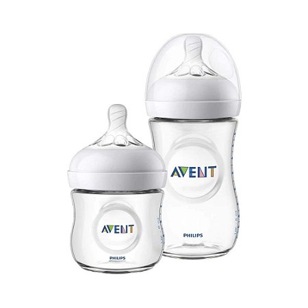 Kit mamadeira Avent Pétala 125 ml +260 ml Transparente