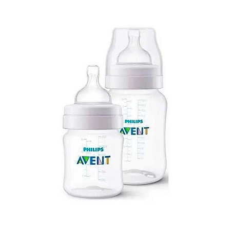 Kit Mamadeira Avent Clássica 125ml+260ml Transparente