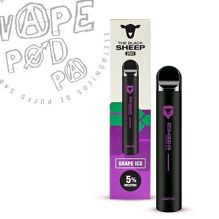 Pod Descartável 600 Puffs The Black Sheep Plus Grape Ice