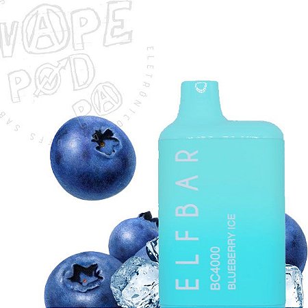 POD Descartável 4000 Puffs Elf Bar Blueberry Ice