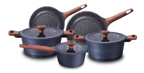 Jogo de Panelas 10 Peças Style Cook Black Cerâmica Com Indução