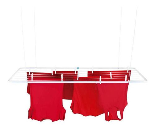 Varal de teto Mor 120kg 1,40m Branco 006008