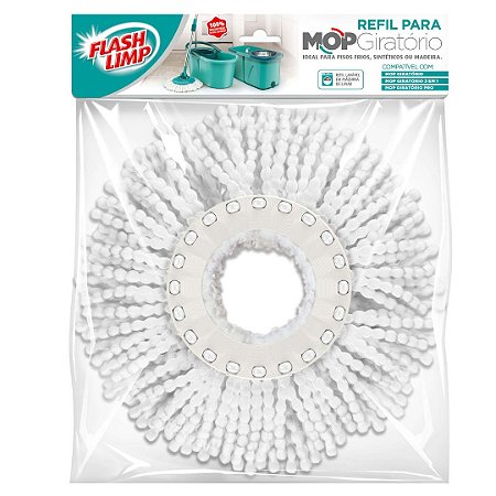 Refil Mop Giratorio Pro Flash Limp Microfibra Esfregão