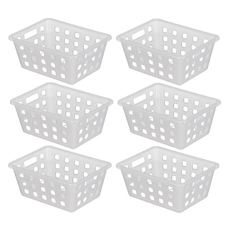 Caixa Organizadora Pequena 1,3 Litros Cesto De Plastico Multiuso Kit 6 Peças