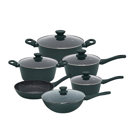 Jogo de Panelas Antiaderente Ceramica Cooktop Fogão Indução Kit 6 Peças Jade