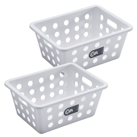 Kit 2 Cestos Organizador Pequeno Coza Brinox Multiuso 18x14 Armario Gaveta Lavanderia