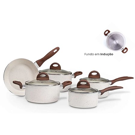 Conjunto de Panelas de Indução e Panela de Pressão CeramicLife