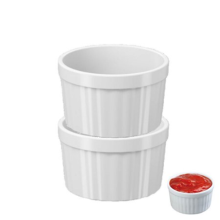 Kit 2 pc Molheira Ramekin Potinhos Pote Molho Petisco Coza 150ml Tigela Bowl Uno