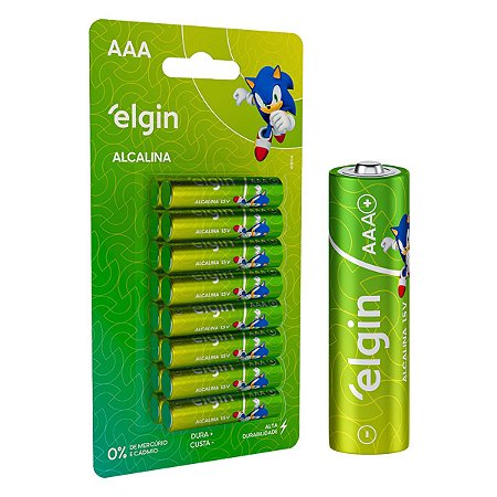 Pilha Alcalina AAA Palito Elgin Blister Cartela Com 16 Unidades Durável