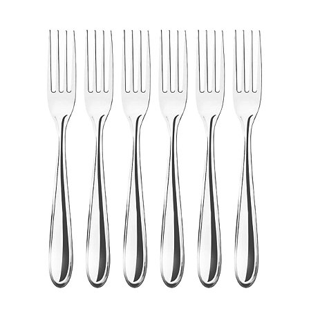 Jogo Kit 6 Garfos de Mesa Em Aço Inox Utensílio Cozinha