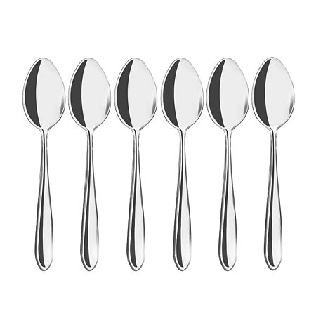Jogo Kit 6 Colheres de Sopa Mesa Aço Inox Utensílio Cozinha