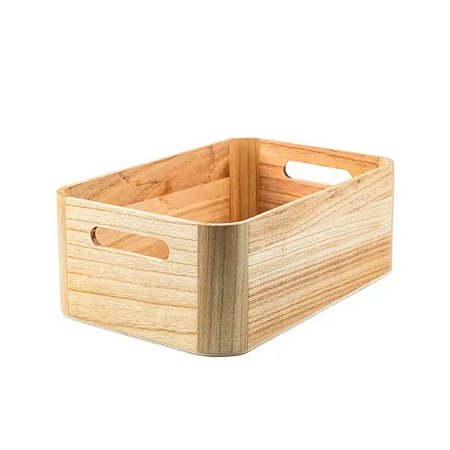 Caixa Organizadora Cesto Bambu Dispensa Com Alças Decorativa 5L