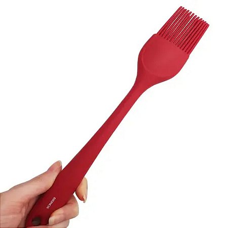 Pincel Culinário De Silicone 28cm Cozinha Confeitaria Flex Vermelho Brinox