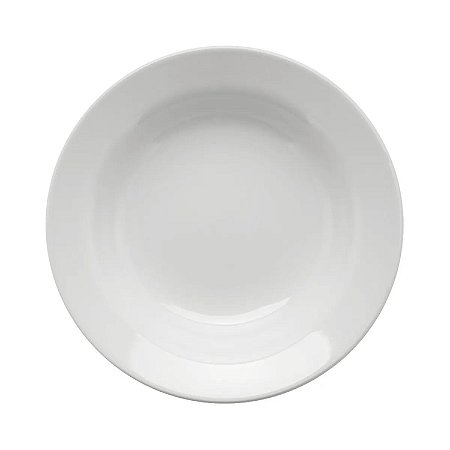 Prato Fundo Porcelana Branco Liso 21,5cm Refeição Oxford Donna