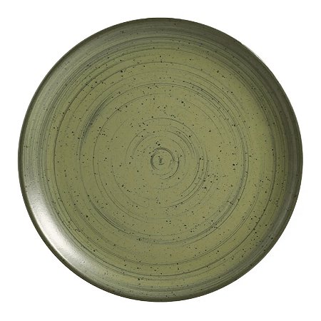 Prato Raso Cerâmica 29cm Refeição Kya Olive Alleanza Rustico