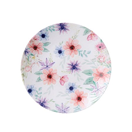 Prato De Sobremesa 21cm Porcelana Floratta Tramontina Flores