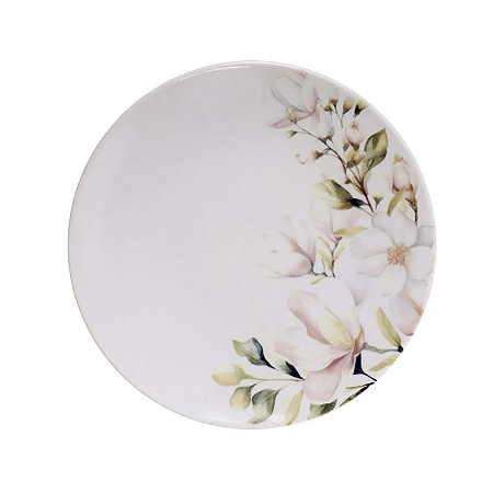Prato De Sobremesa 21cm Porcelana Magnolia Tramontina Flores