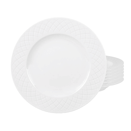 Jogo de Pratos Sobremesa 21cm Kit 6 Peças Em Porcelana Ingrid Tramontina Branco