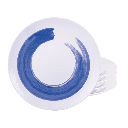 Jogo de Pratos Raso 28cm Kit 4 Peças Em Porcelana Soho Tramontina