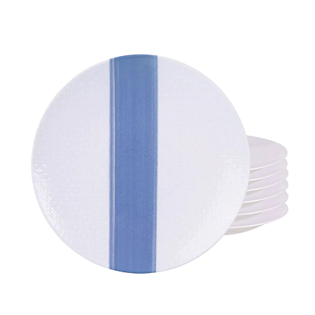Jogo de Pratos Sobremesa 21cm Kit 6 Peças Em Porcelana Soho Tramontina