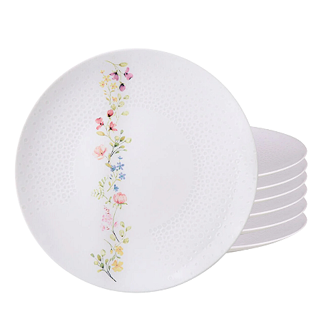 Jogo de Pratos Raso 28cm Kit 6 Peças Em Porcelana Artemis Tramontina