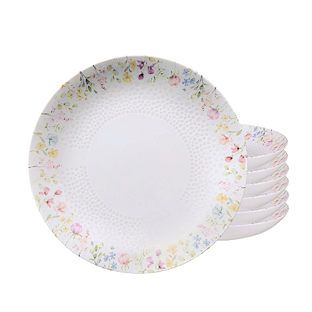 Jogo de Pratos Fundo 22cm Kit 6 Peças Em Porcelana Artemis Tramontina