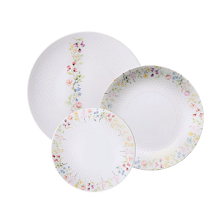 Aparelho De Jantar Jogo Pratos Porcelana Kit 12 Peças Artemis Tramontina