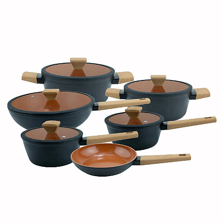 Jogo de Panelas Antiaderente Cerâmica Cooktop Fogão Indução 6pcs Fracalanza Conjunto Norma