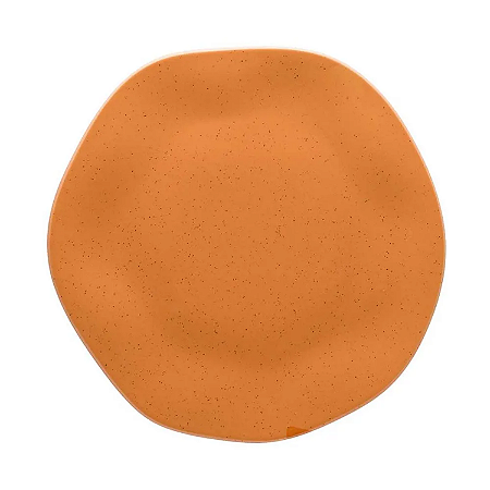 Prato De Sobremesa Ryo Papaya Porcelana Decorado 21,5cm Oxford Laranja
