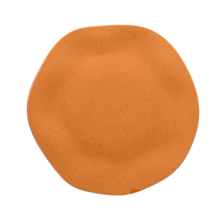 Prato Raso de Porcelana Decorado Ryo Papaya 27,5cm Oxford Laranja