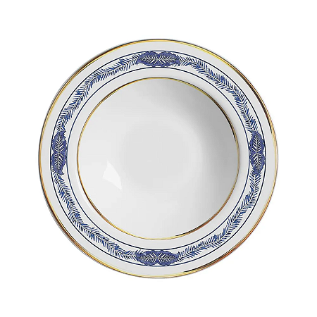 Prato Fundo De Cerâmica 25cm Sopa Xandai Azul Alleanza Luxo