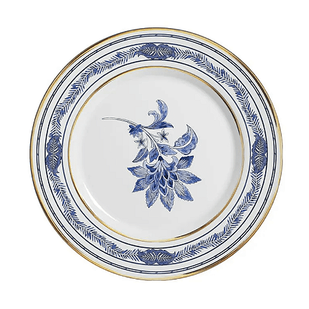 Prato De Sobremesa Cerâmica 21cm Xangai Azul Alleanza Luxo