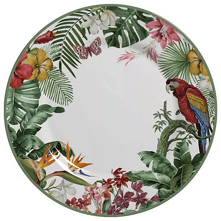 Prato Raso Jantar Cerâmica 29cm Refeição Paradiso Alleanza Tropical