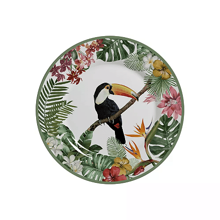 Prato De Sobremesa Cerâmica 21cm Paradiso Alleanza Tropical