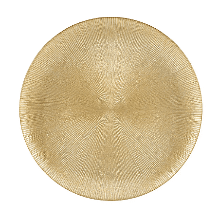 Sousplat Prato Cristal Redondo Dourado 33cm Mesa Posta Wolff