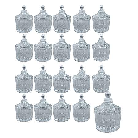 Kit 20 Mini Potiche Pote Bomboniere Baleiro de Vidro Velas Lembrancinha Decorativo