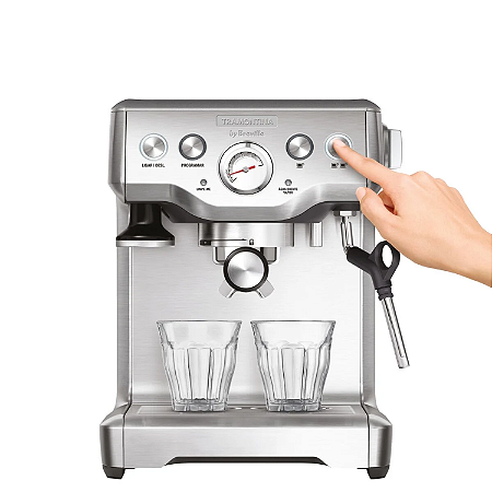 Cafeteira Elétrica Maquina De Café Expresso Tramontina by Breville Inox 1,8 Litros Profissional