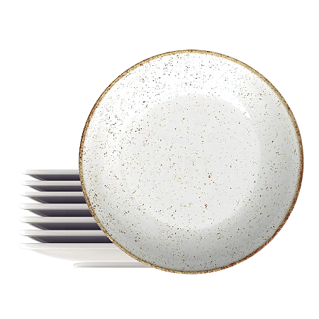 Kit 8 Pratos de Sobremesa Porcelana 21cm Tramontina Rustico Decorado