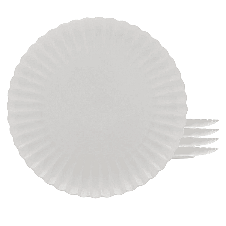 Kit Jogo 4 Pratos De Sobremesa 20cm Porcelana Wolff Pétala Branco Matt