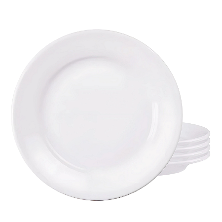 Jogo 4 Pratos Sobremesa Tramontina 18cm Porcelana Branco Restaurante Buffet Hotel Bar