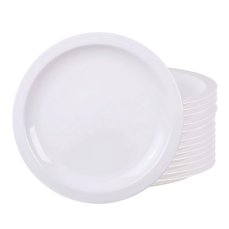 Jogo 50 Pratos Sobremesa Tramontina 21cm Porcelana Branco Restaurante Buffet Hotel Bar