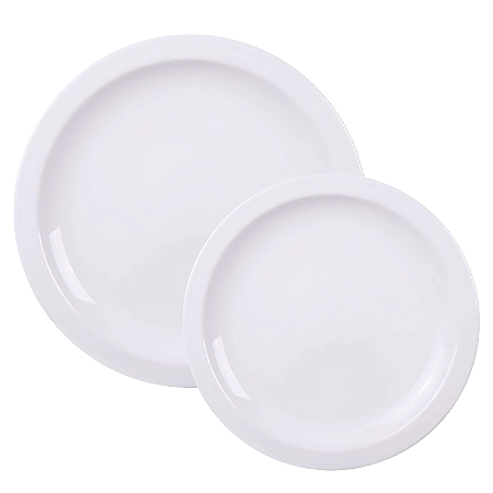 Jogo Kit 12 Pratos Tramontina Porcelana Branco Para Restaurante Buffet Hotel Bar